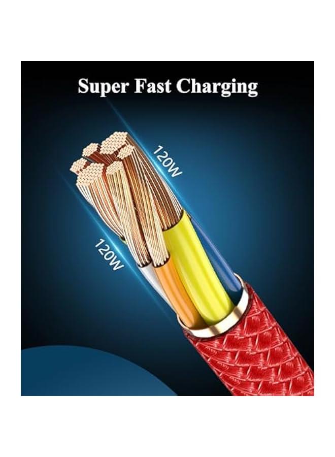USB C Charger Cable,Braided 120W/6A Fast Charging Data Cable,USB A to Type C Charger Cord,Nylon USB A to USB C Cable Fast Charging for Samsung Galaxy/Huawei/Honor/ViVO/HTC/OnePlus (Green) - Image 4