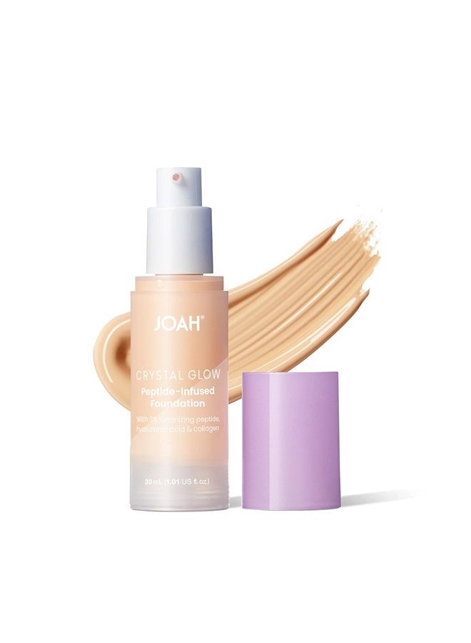 JOAH Crystal Glow Peptide-Infused Foundation, 2-in-1 Multitasking Korean Makeup with Blurring Face Primer, Luminizer, Hydration & Skin Defense for a Flawless Finish, 1.01 Oz, Fair Neutral - Image 1