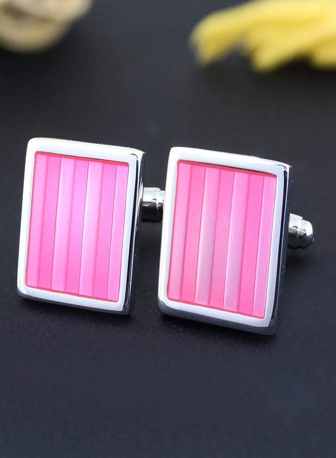 Peluche Casanova Pink Enamel Play Cufflinks for Men - Image 2