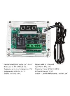 Excefore W1209 DC 12V Digital Temperature Controller, Board Red Digital Display Thermostat -50-110°C Electronic Temperature Temp Control Module Switch with Waterproof Case  - Image 5