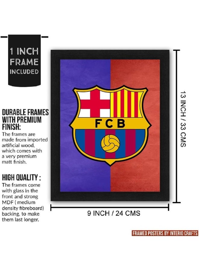 Interio Crafts Synthetic Wood FC Barcelona Football Club Framed Poster for Home and Office - Image 4