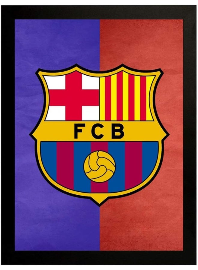 Interio Crafts Synthetic Wood FC Barcelona Football Club Framed Poster for Home and Office - Image 2