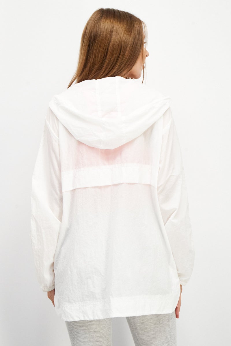 adidas Originals Women Sportswear Fit Textured Track Jacket, White - Image 3