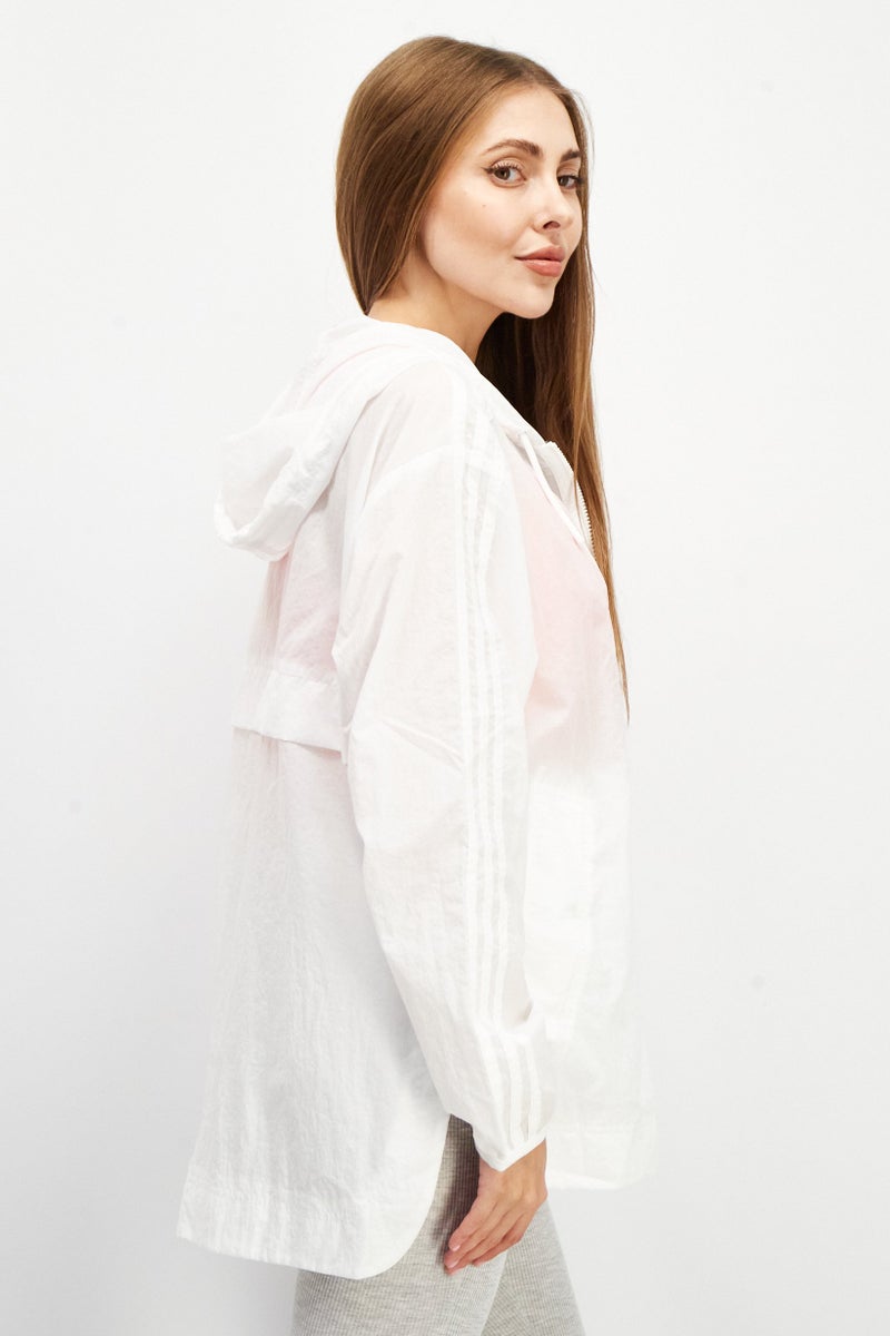 adidas Originals Women Sportswear Fit Textured Track Jacket, White - Image 4