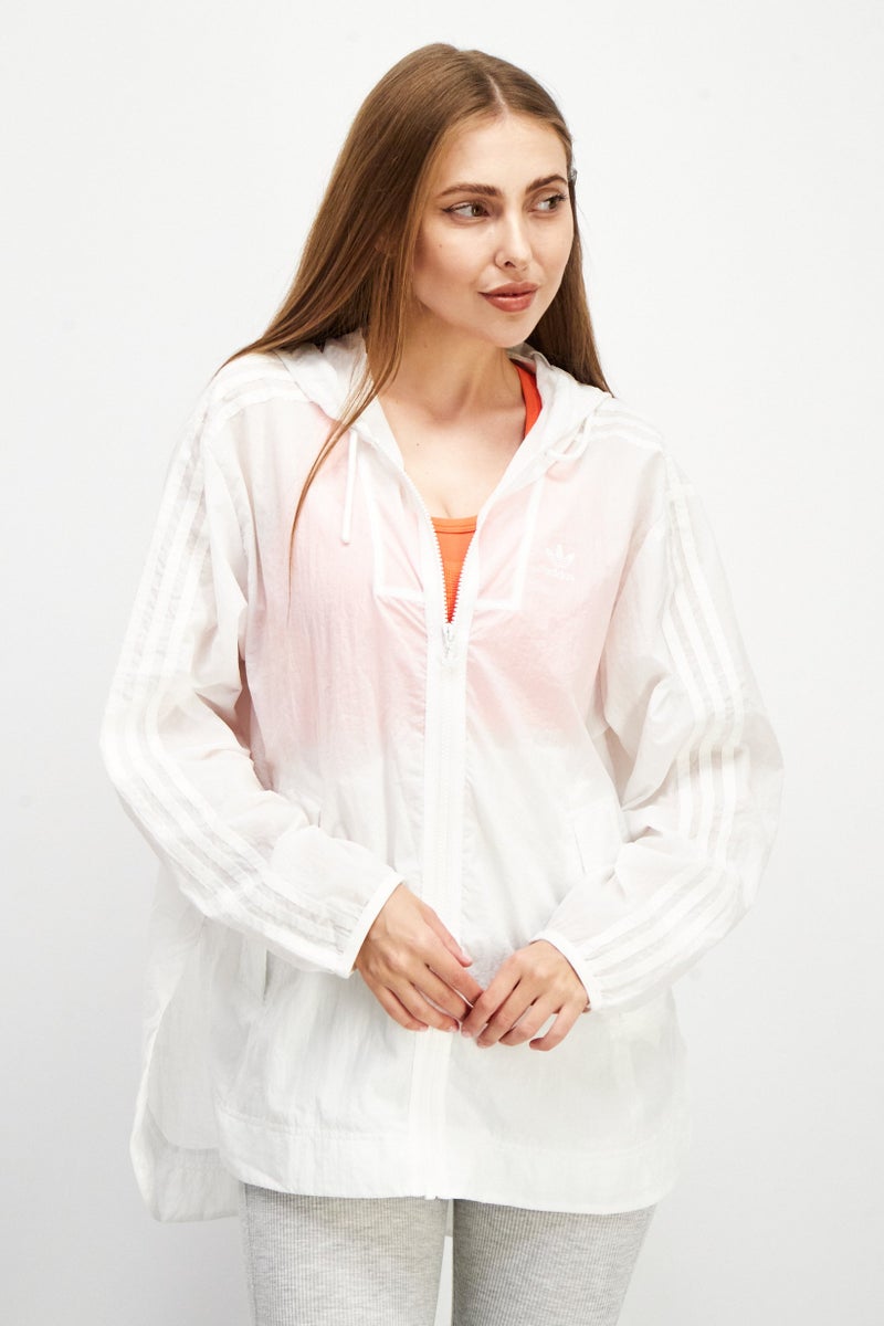 adidas Originals Women Sportswear Fit Textured Track Jacket, White - Image 1