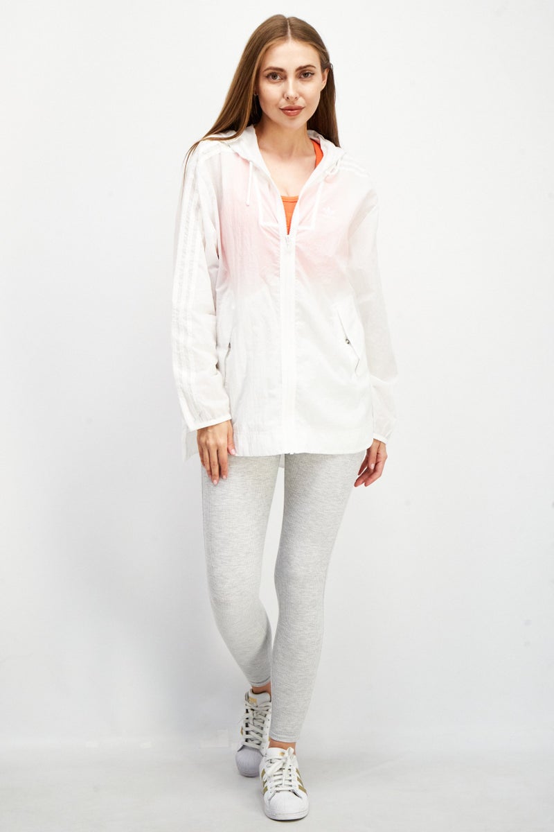 adidas Originals Women Sportswear Fit Textured Track Jacket, White - Image 2