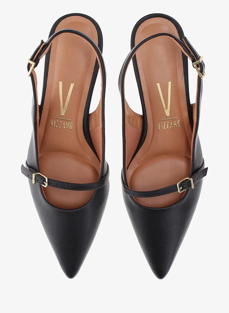 VIZZANO Black Low Heels Pump for Women – Elegant Office Heel Shoes & Classic Pumps for Girls for Women | Best Price UAE