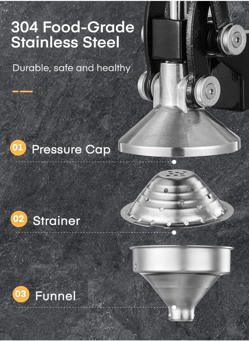DBLEW Professional Manual Fruit Citrus Juicer Commercial Orange Juicer Lime Pomegranate Grapefruit Lemon Squeezer Premium Quality Heavy Duty Metal Fresh Healthy Non-Electric Juice Presser Extractor Seedless Juicing Machine For Shops And Household Stainless Steel Hand Juice Press  - Image 3