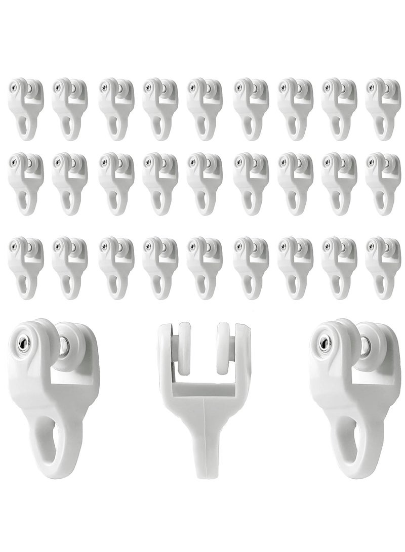 SYOSI Ceiling Curtain Track, 50 Pcs Ceiling Curtain Track Gliders - Flexible Rollers for RV, Shower, Hospital, and Window Curtain Tracks - Image 1