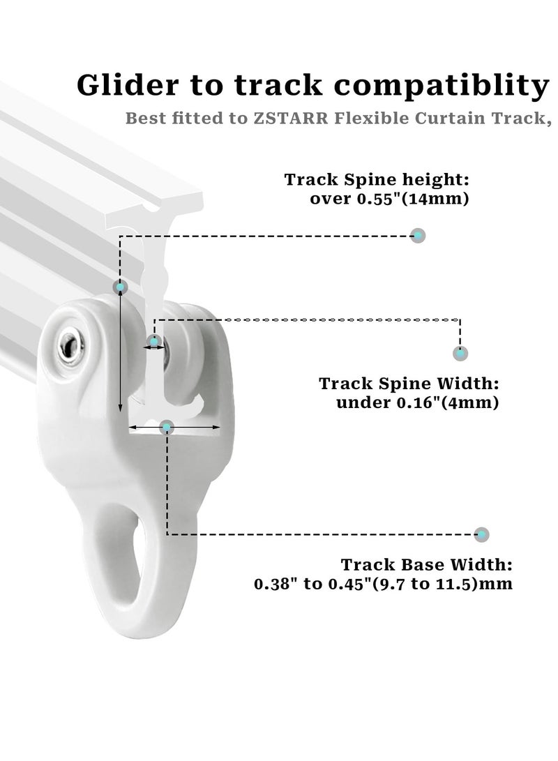 SYOSI Ceiling Curtain Track, 50 Pcs Ceiling Curtain Track Gliders - Flexible Rollers for RV, Shower, Hospital, and Window Curtain Tracks - Image 3