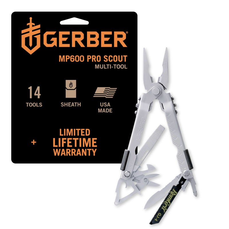 Gerber Gear MP600 Pro Scout Multi-Plier - Multitool with 15 Tools, Including Needlenose Pliers - Premium Multipurpose Tool - 07563N - Image 1