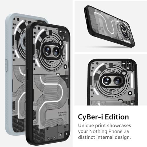 KAPAVER Thermoplastic Polyurethane Impulse Series Desginer Back Cover Case For Nothing Phone 2A 5G / Nothing Phone 2A Plus 5G (Cyber-I Black) - Image 5