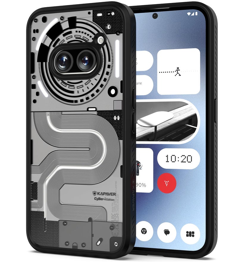 KAPAVER Thermoplastic Polyurethane Impulse Series Desginer Back Cover Case For Nothing Phone 2A 5G / Nothing Phone 2A Plus 5G (Cyber-I Black) - Image 1