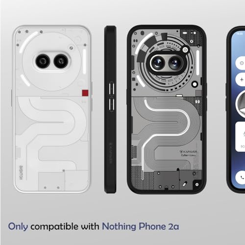 KAPAVER Thermoplastic Polyurethane Impulse Series Desginer Back Cover Case For Nothing Phone 2A 5G / Nothing Phone 2A Plus 5G (Cyber-I Black) - Image 2