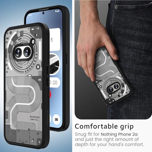 KAPAVER Thermoplastic Polyurethane Impulse Series Desginer Back Cover Case For Nothing Phone 2A 5G / Nothing Phone 2A Plus 5G (Cyber-I Black) - Image 4