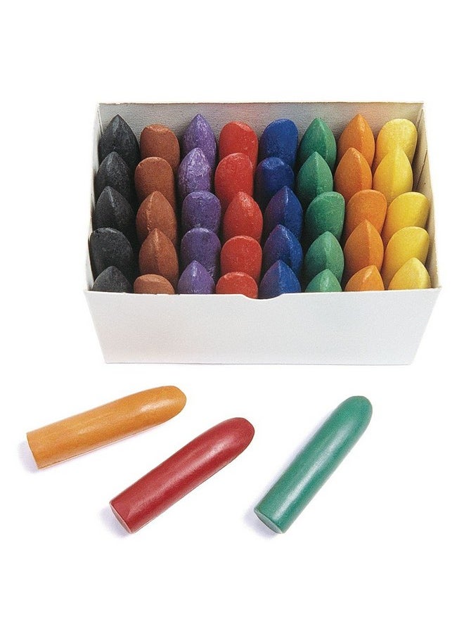 Colorations Chubby Crayons Set Of 40 8 Colors 5 Of Each Easy To Grip Rubbing Art  - Image 1