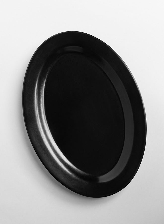 3 Piece Premium Melamine Oval Serving Plate Black | Easy to Store Durable Shatterproof Dishwasher Safe Multiple Sizes | Break-resistant Melamine Oval Serving Plate - Image 3