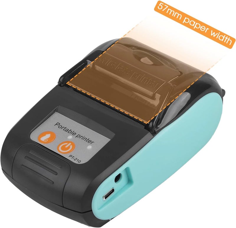 كلاراكو طابعة حرارية، طابعة إيصالات لاسلكية محمولة مزودة بتقنية البلوتوث وطابعة فواتير حرارية 58 مم 110-240 فولت (أزرق، USS) - Image 4