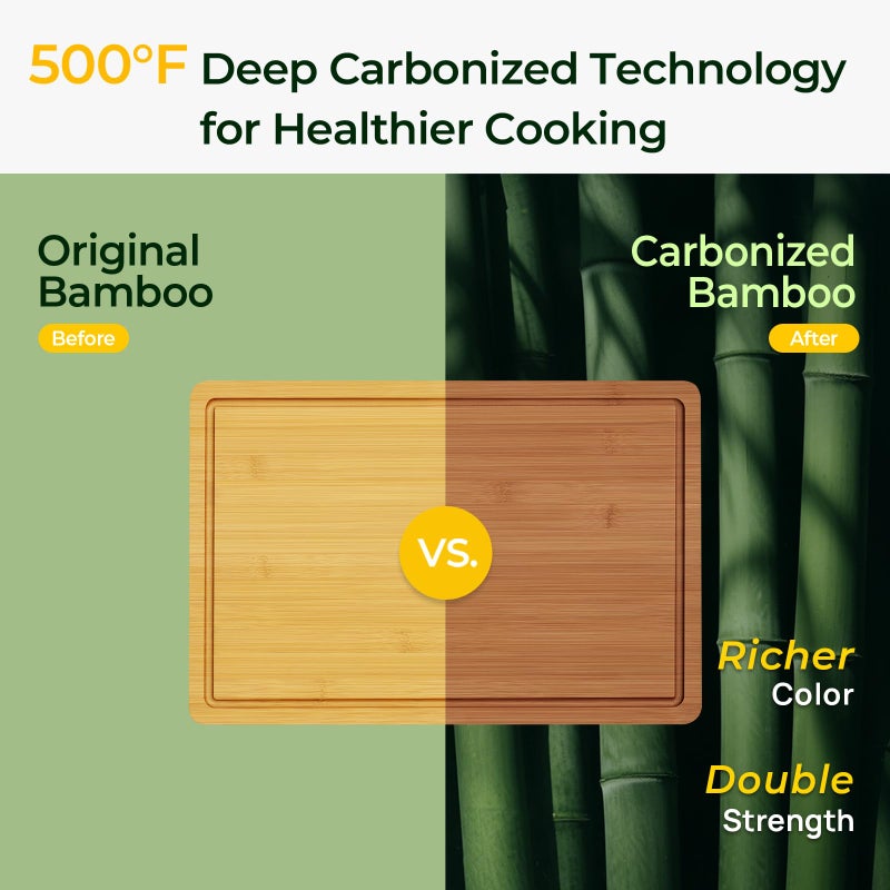 Keechee Extra Large Bamboo Cutting Board for Kitchen - 18 Inch Wood XL Cutting Boards with Juice Groove and Handles, Wooden Chopping Board for Meat, Cheese, Fruit & Vegetables (Pre Oiled, Brown) - Image 2
