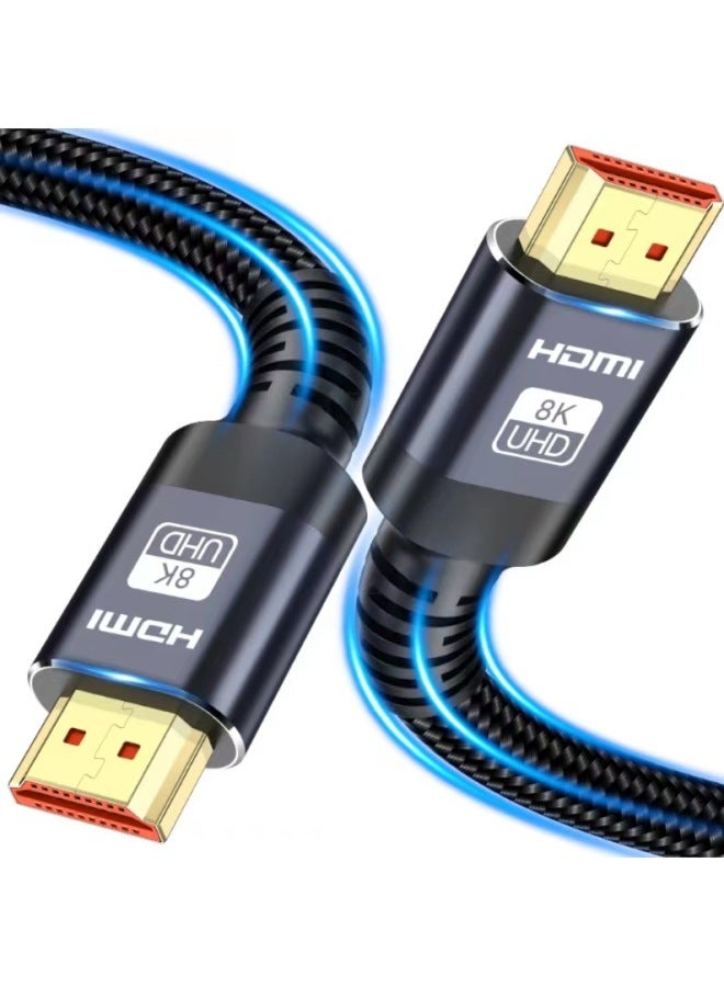 HDMI HD Cable TV Computer 8K Notebook Display Screen Projector Set-top Box Hdmi Cable-Color:8k Black Net Spot-Line Length:2 M  - Image 1