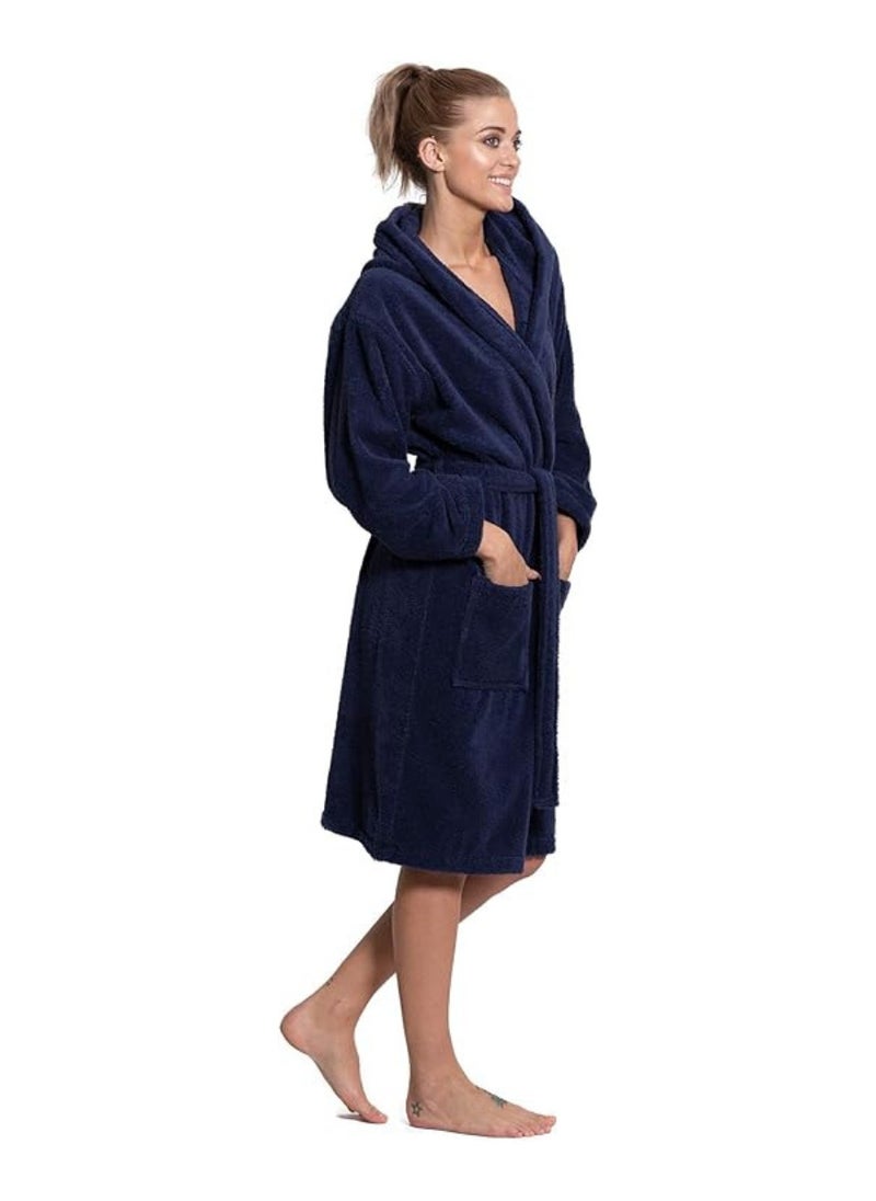 White Rose Navy Blue Color Unisex  Bathrobe Small size Plush And Absorbent Cloth  - Image 1