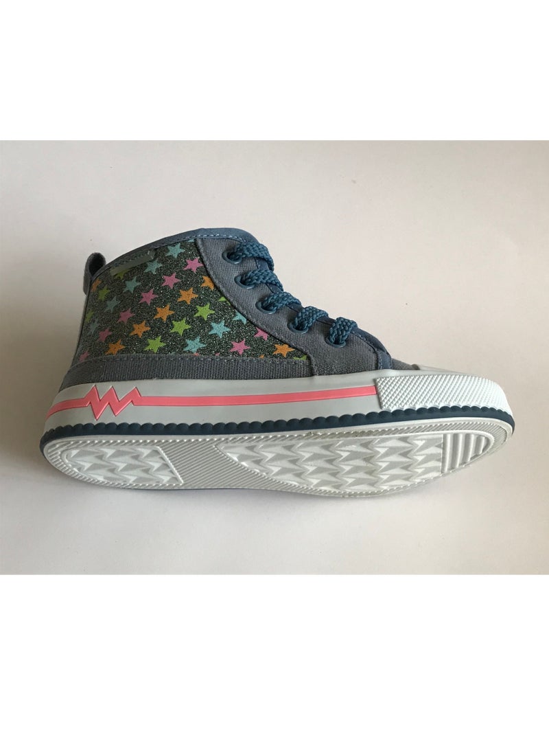 SCOOCHA - Flat Fashion Sneakers Comfort Easy Fitting Kids Shoes for Girl Blue - Image 1