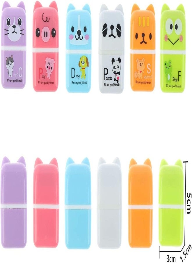 Xgood 36 Pieces Erasers for Kids Cute Animal Cartoon Eraser with Cover and Roller Cases 6 Patterns Soft Pencil Rubber for Office Back to School Gifts Supplies Animals Themed Fun Party Favor - Image 2