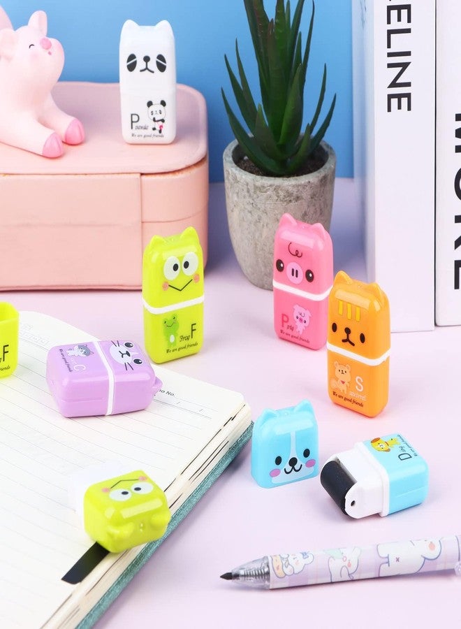 Xgood 36 Pieces Erasers for Kids Cute Animal Cartoon Eraser with Cover and Roller Cases 6 Patterns Soft Pencil Rubber for Office Back to School Gifts Supplies Animals Themed Fun Party Favor - Image 4