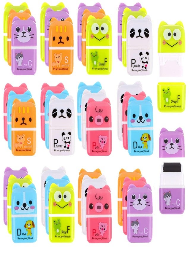 Xgood 36 Pieces Erasers for Kids Cute Animal Cartoon Eraser with Cover and Roller Cases 6 Patterns Soft Pencil Rubber for Office Back to School Gifts Supplies Animals Themed Fun Party Favor - Image 1