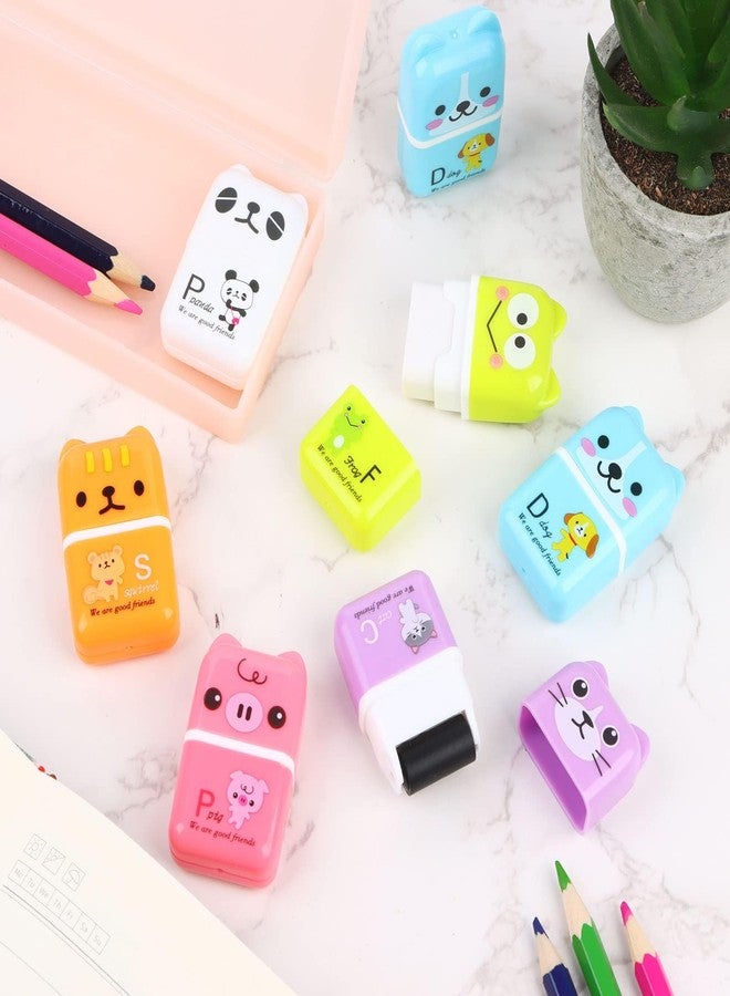 Xgood 36 Pieces Erasers for Kids Cute Animal Cartoon Eraser with Cover and Roller Cases 6 Patterns Soft Pencil Rubber for Office Back to School Gifts Supplies Animals Themed Fun Party Favor - Image 5