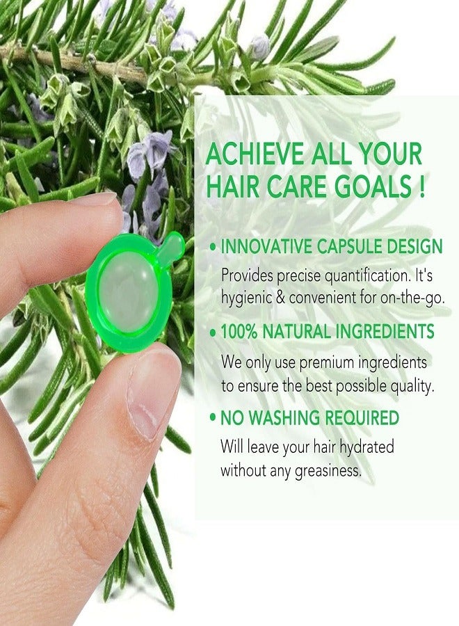 ALIVER Rosemary Hair Repair Oil, Restores Dry & Damaged Hair, Make Hair Silky, Smooth, and Shiny, Enhances Softness & Elasticity, Scalp Hydration, 40 Leave-In Serum Capsules - Image 4