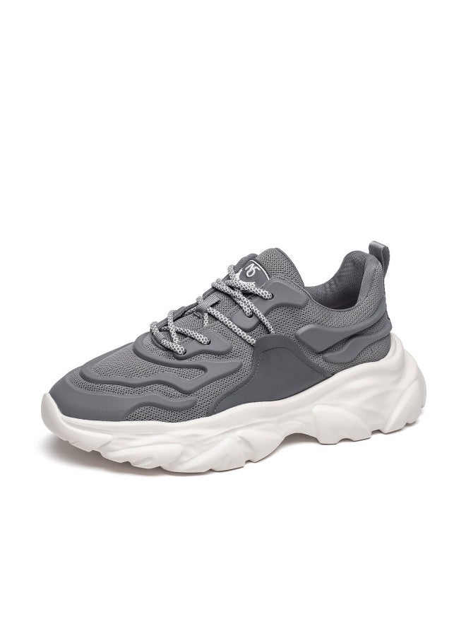 15MINS Men's Outdoor Casual Sports Shoes - Comfortable, Cushioned, Lightweight Running Shoes With Thick Platform For Height Increase, Dad Sneakers With Fleece Lining Winter Cotton Shoes For Men - Image 2