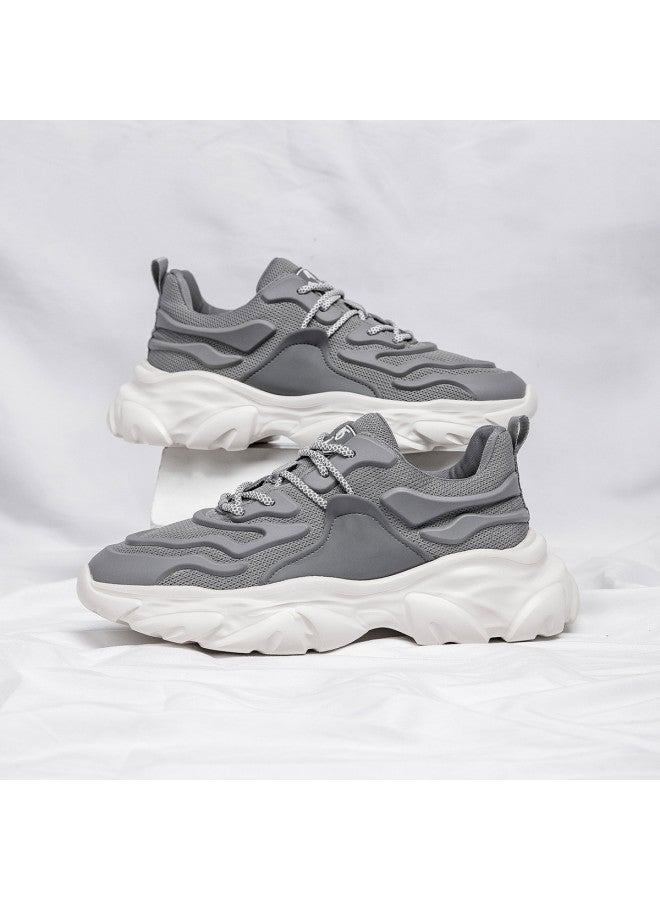 15MINS Men's Outdoor Casual Sports Shoes - Comfortable, Cushioned, Lightweight Running Shoes With Thick Platform For Height Increase, Dad Sneakers With Fleece Lining Winter Cotton Shoes For Men - Image 4