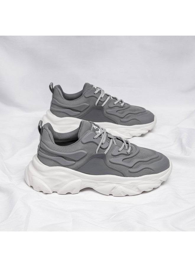 15MINS Men's Outdoor Casual Sports Shoes - Comfortable, Cushioned, Lightweight Running Shoes With Thick Platform For Height Increase, Dad Sneakers With Fleece Lining Winter Cotton Shoes For Men - Image 3