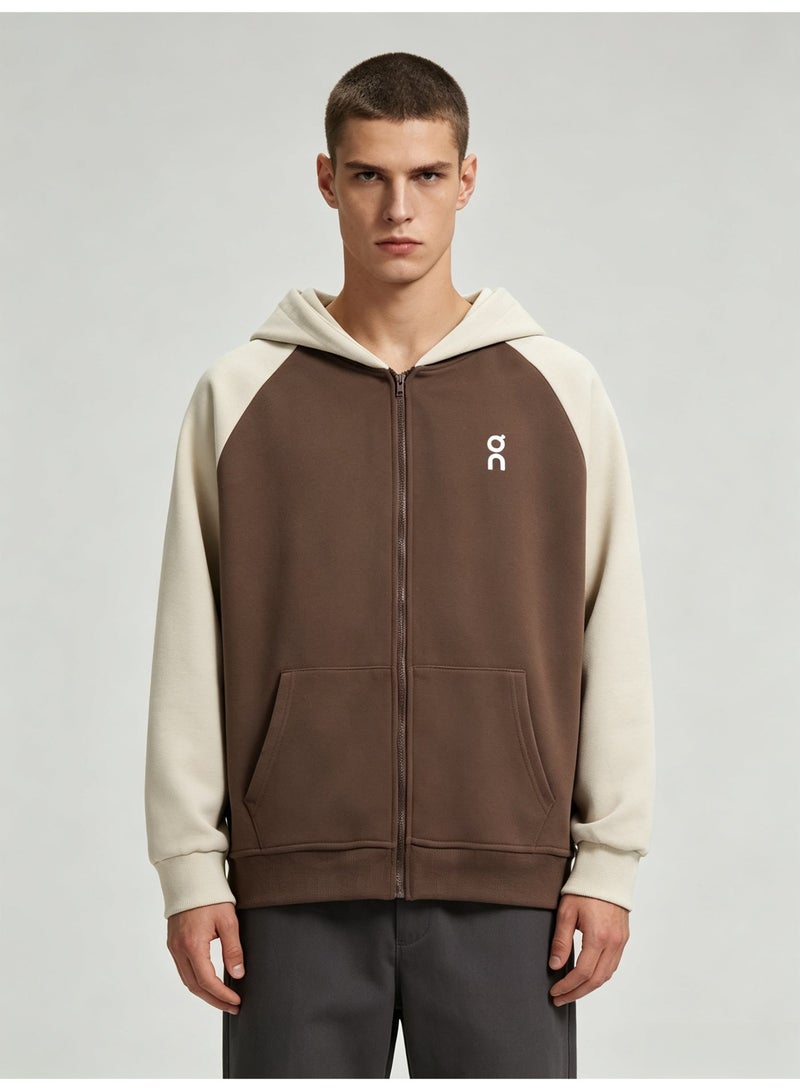 On Running Men's and women's matching raglan sleeves hooded cardigan jacket - Image 1