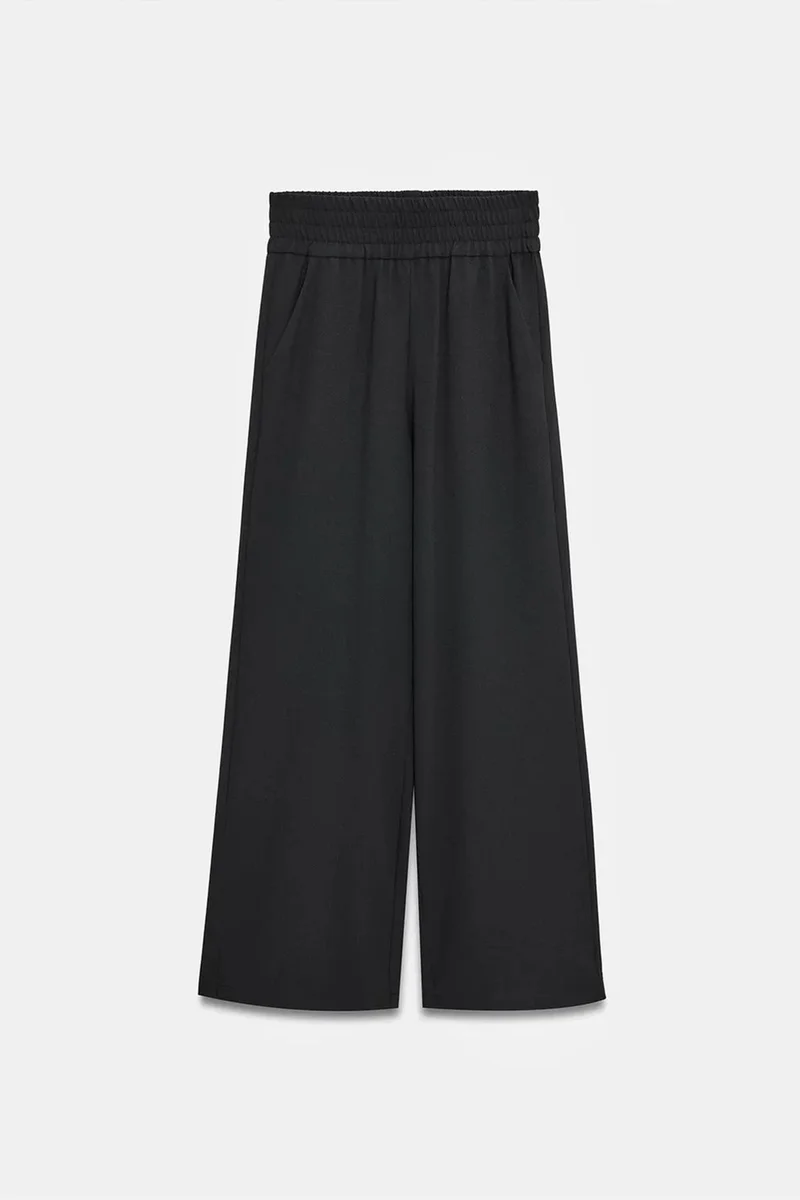 Dilvin Black DILVIN Women's Wide-leg Crepe Trousers for Women | Best Price UAE