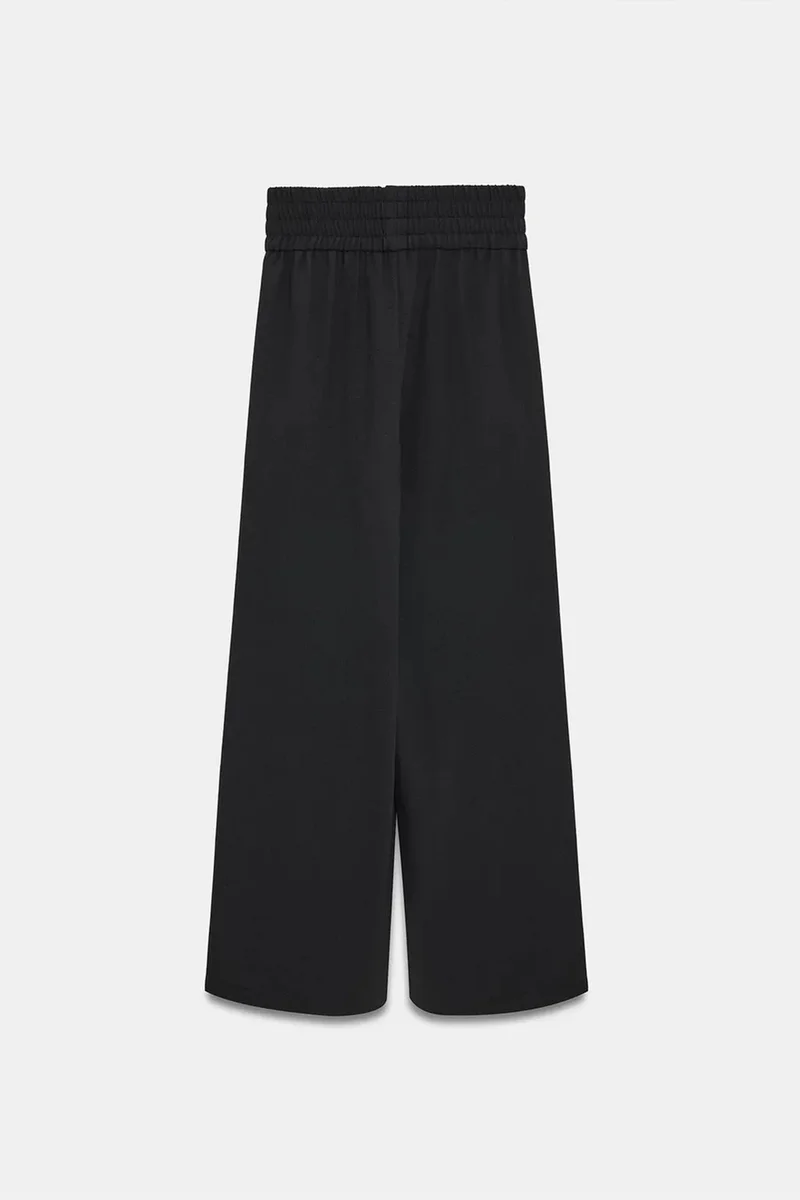 Dilvin Black DILVIN Women's Wide-leg Crepe Trousers for Women | Best Price UAE