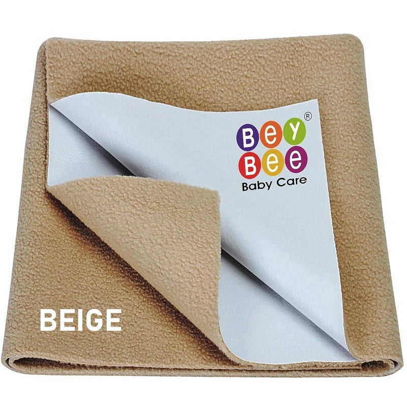 Bey Bee BeyBee Waterproof Quick Dry Sheet for Baby| Bed Pad Anti-Piling Fleece Extra Absorbent Washable Matress Protector| Baby Bed Protector Sheet for Toddler Children, Medium Size, 100x70cm, Beige - Image 1