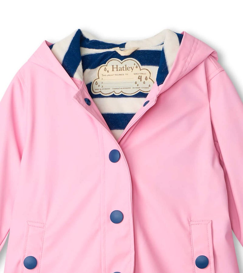 Hatley Kids Button-Up Rain Jacket, Classic Pink, 3T - Image 3