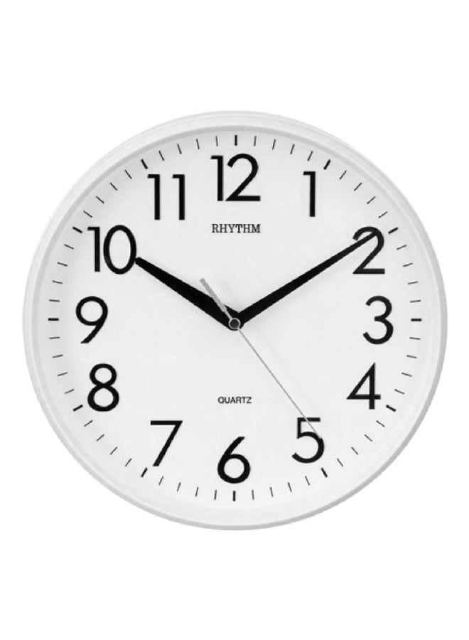 Basic 3D Numeral Round Analog Quartz Movement Wall Clock White and Black 26 cm CMG716NR03