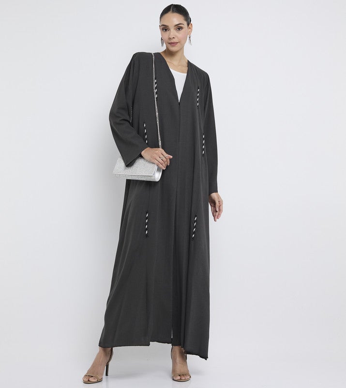 ROZA Stylish hand work abaya - Image 1