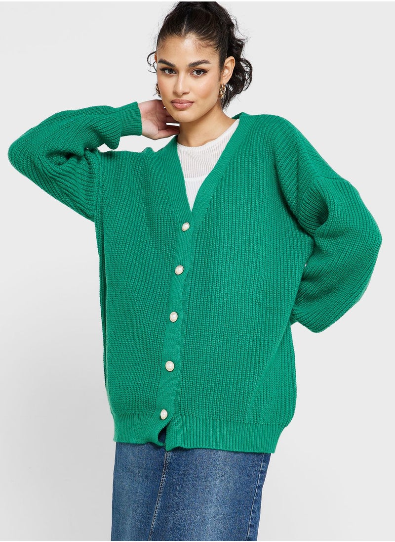 ELLA - Classic Cardigan With Button Detail - Image 1