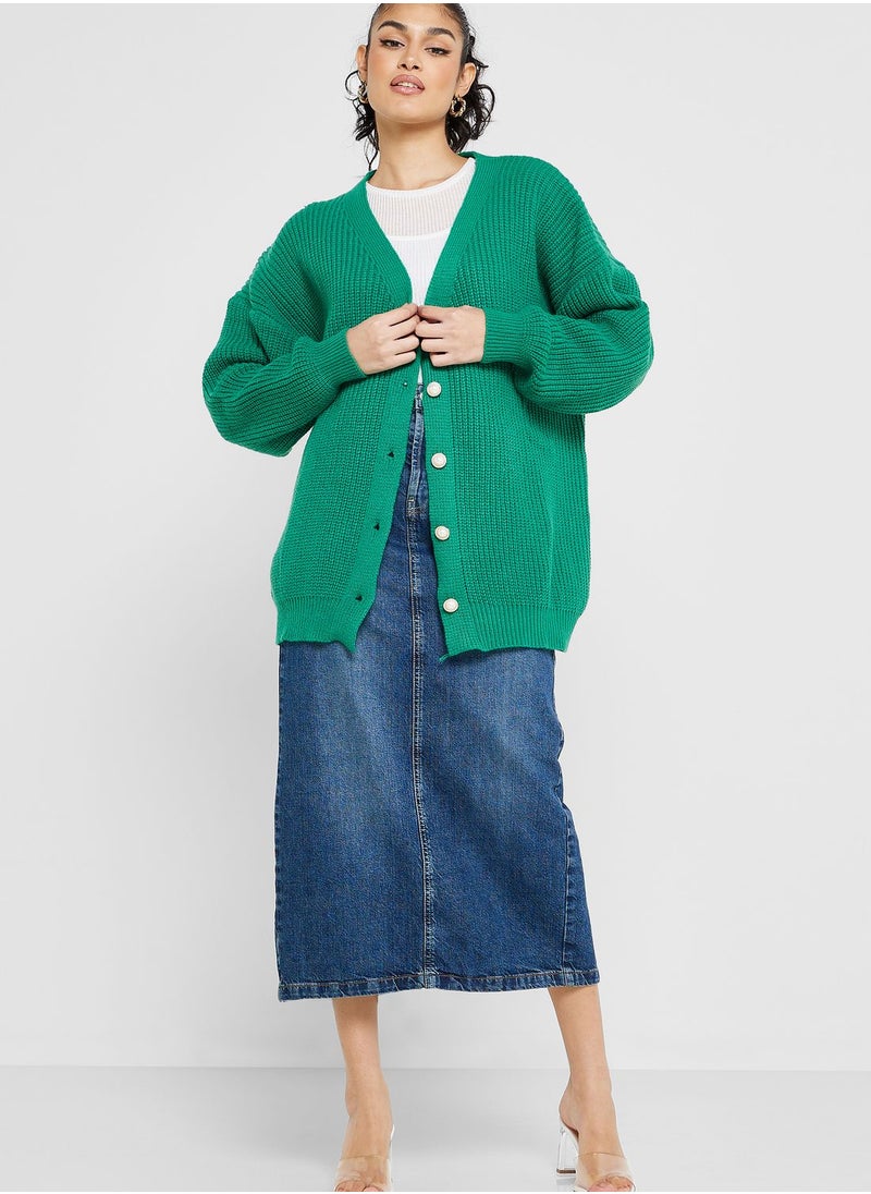 ELLA - Classic Cardigan With Button Detail - Image 1