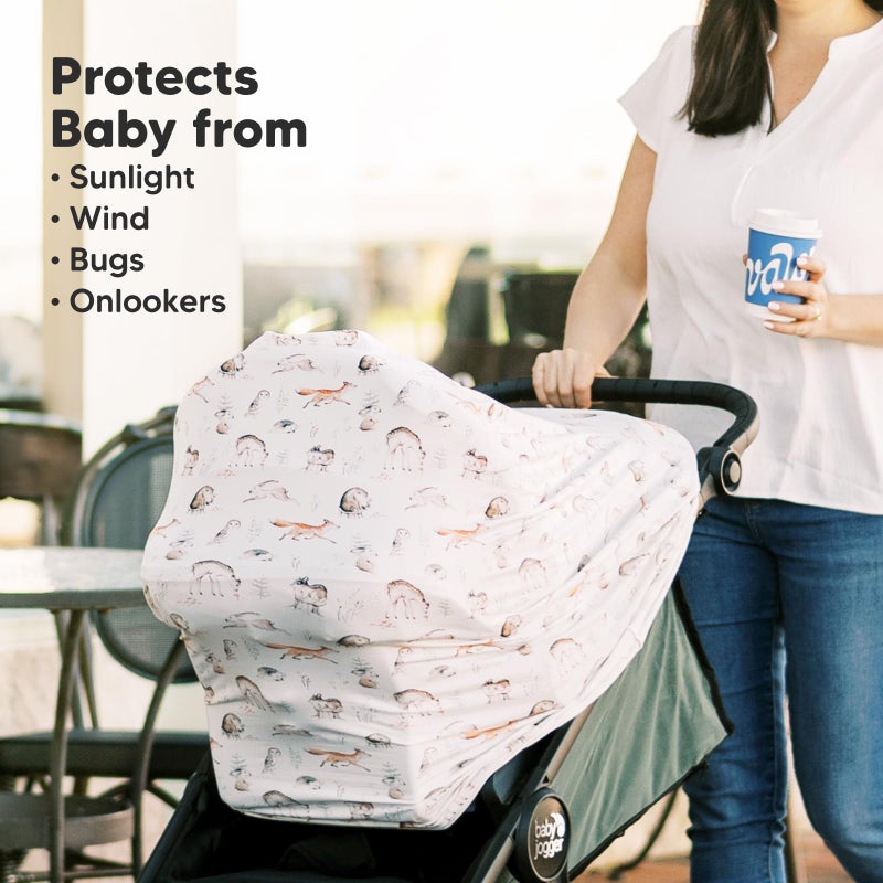 KeaBabies Nursing Cover, Breastfeeding Cover for Women - Baby Car Seat Canopy Girl, Boy, Multi-Use Baby Carseat Canopy, Breastfeeding Essentials for Nursing,Breathable,Lightweight & Soft(Arcadia) - Image 5