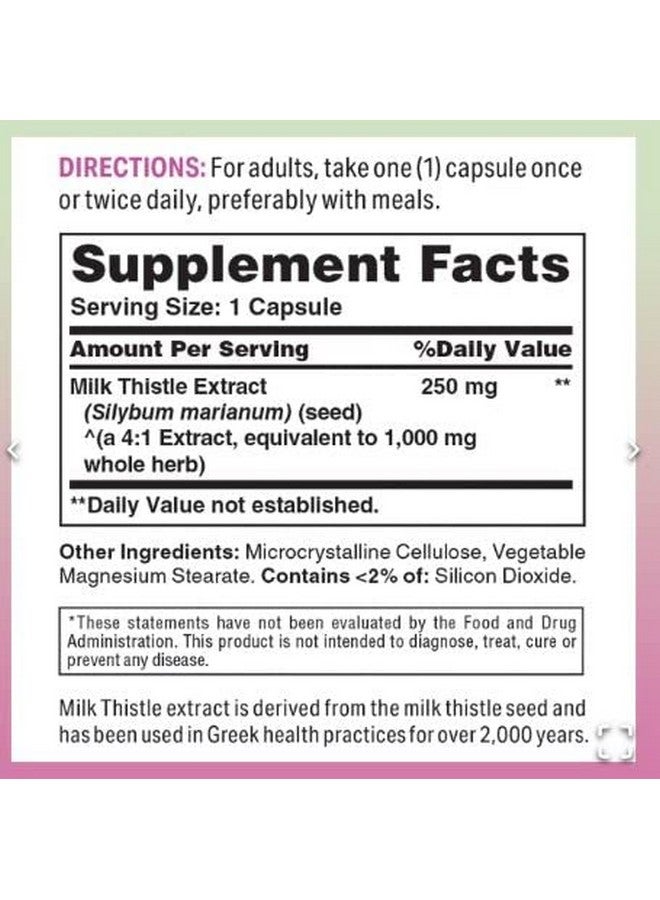 Vitamin World Milk Thistle 1000mg 180 Rapid Release Vegetarian Capsuls, Silymarin Marianu - Image 2