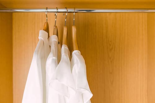 Ash  Roh Ash & Roh® - Wooden Suit Hangers with Non Slip Pants Bar Smooth Finish Solid Wood Coat Hanger 360° Swivel Hook Precisely Cut Notches for Camisole (30, Wooden Hanger) - Image 3