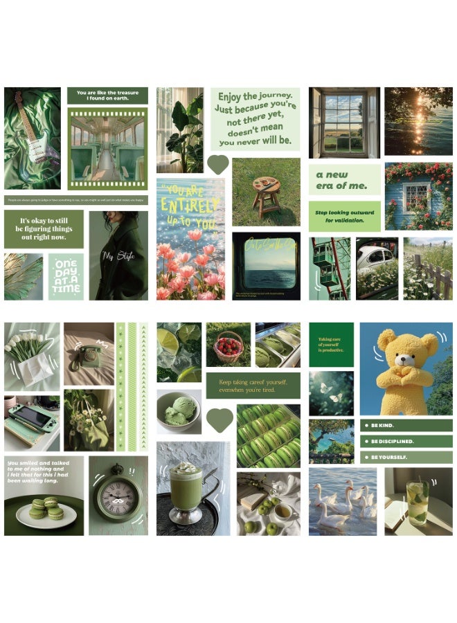 NIBEMINENT 8 Pcs Green Landscape Text Deco Kit Waterproof Stickers, High Definition Printing Bright Colors, Suitable for Laptop Skateboard Luggage Water Bottle Guitar DIY - Image 2