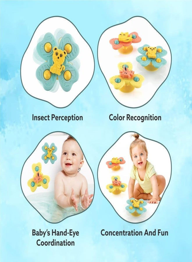 ADKD 3 Pcs Small Suction Baby Spinner Toy for Baby Bath Toys Water Toys for Kids Fidget Spinner Spinning Sensory Toddler Toy - Image 2