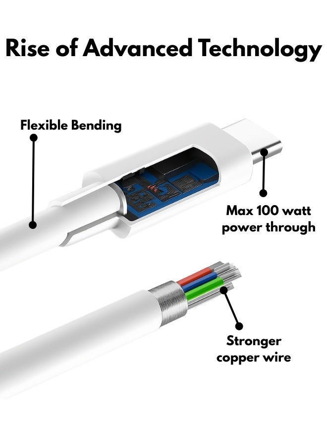Type-C to Type-C PD Cable – 2M Extra Long, Fast Charging & Data Sync, Rugged Braided Build, Universal Compatibility, Reliable Power for Work & Play - Image 5