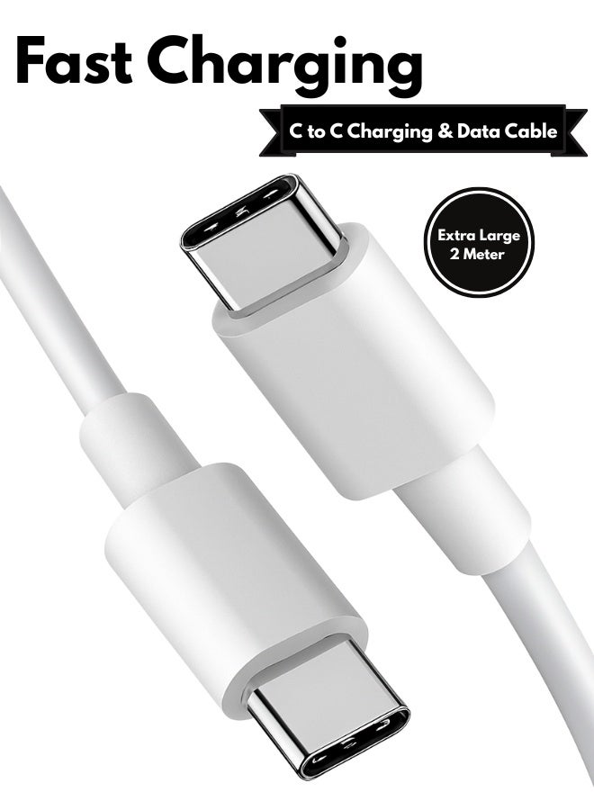 Type-C to Type-C PD Cable – 2M Extra Long, Fast Charging & Data Sync, Rugged Braided Build, Universal Compatibility, Reliable Power for Work & Play - Image 1